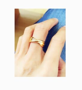 妙法国小众设计感开口可调节金色复古ins风戒指女食指环