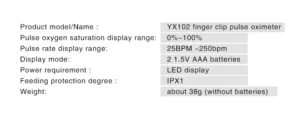 Product-Yuwell – YX102 Fingertip Pulse Oximeter Blood Oxygen Saturation Monitor