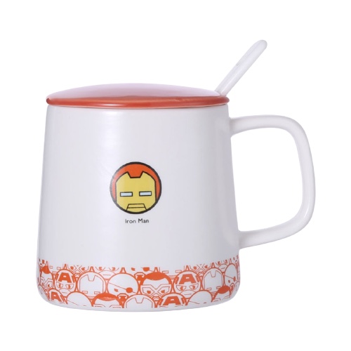 MINISO 名创优品 漫威卡通带盖带勺陶瓷杯