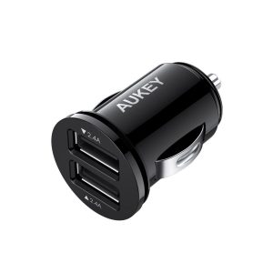 Product_奇妙_AUKEY Flush-Fit Dual USB-A 24W Car Charger (Black)