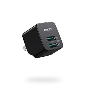 Product_奇妙_AUKEY Ultra Compact Dual USB-A Wall Charger (Black)