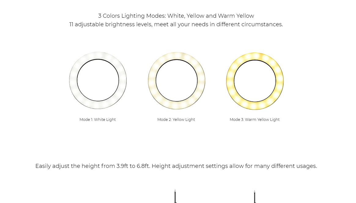Product_奇妙_Ergopixel 6.8ft Long Tripod With LED Ring Light - Black