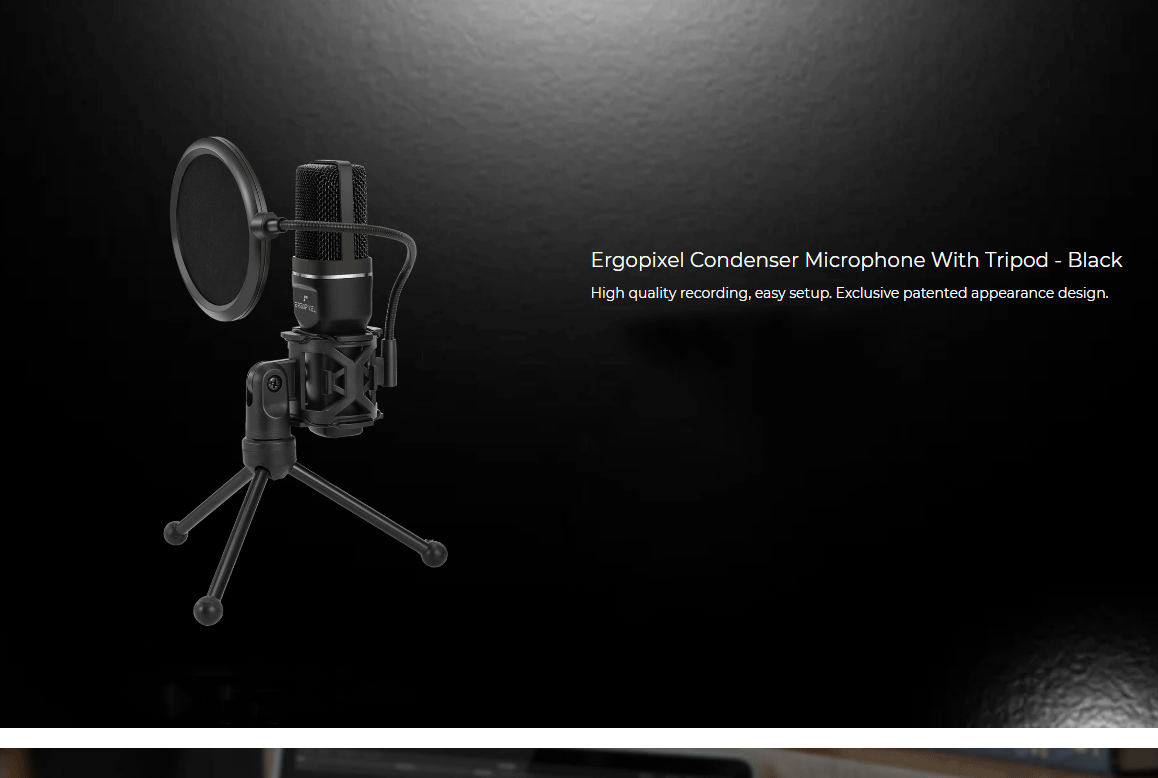 Product_奇妙_Ergopixel Condenser Microphone With Tripod - Black