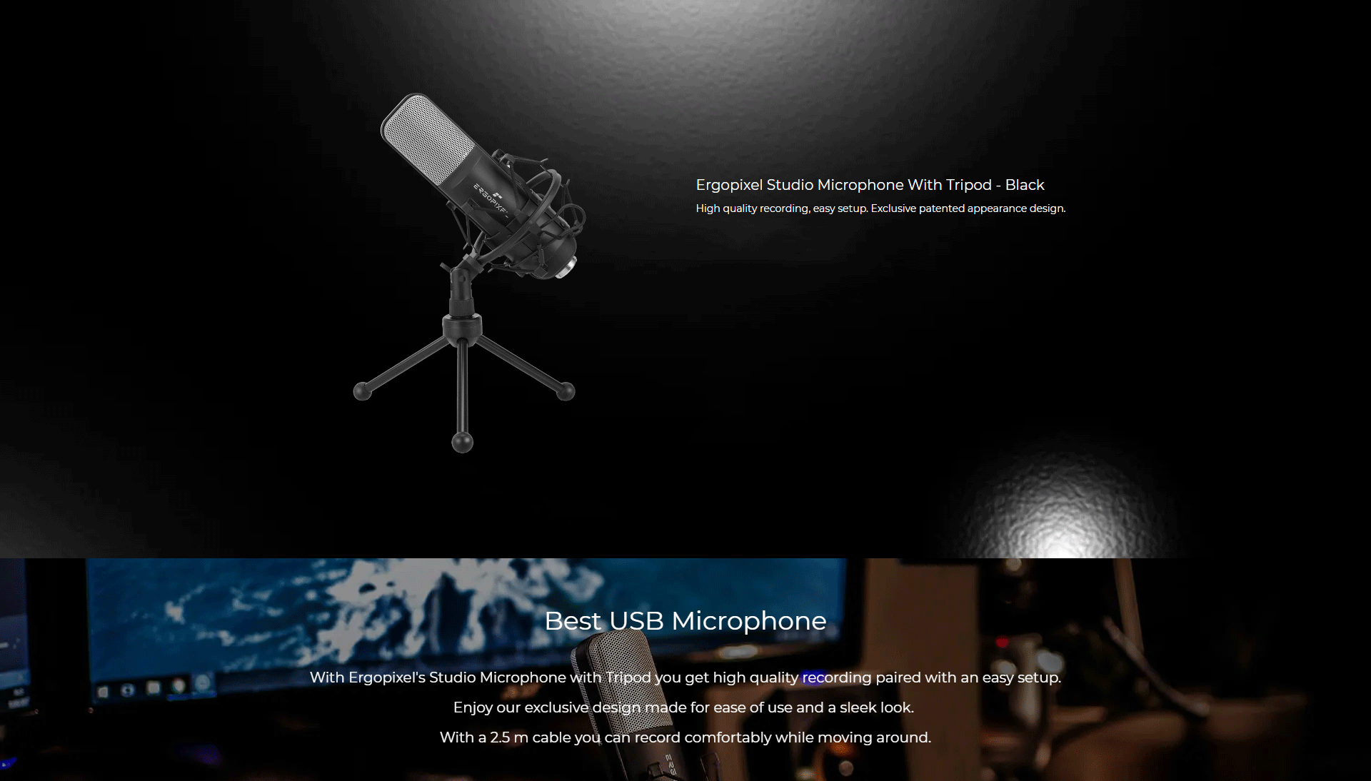 Product_奇妙_Ergopixel Studio Microphone With Tripod - Black