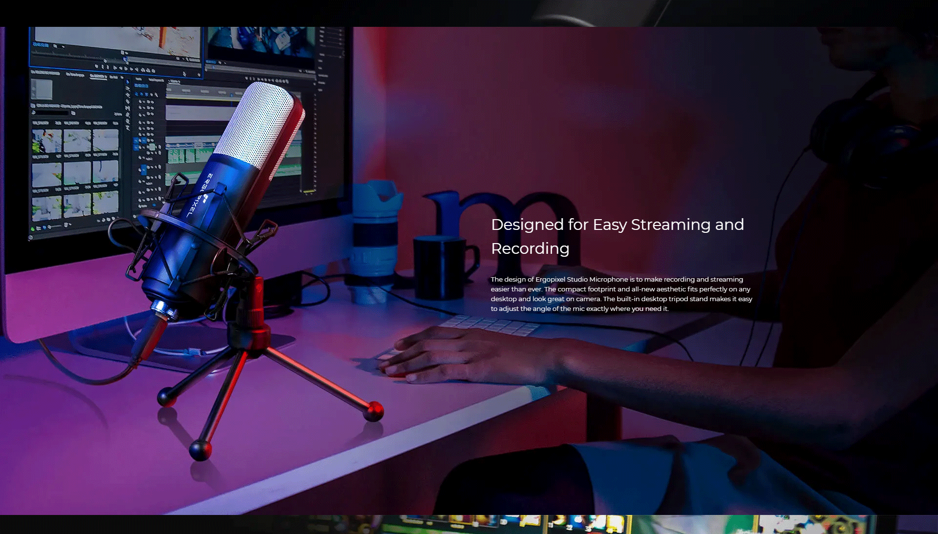 Product_奇妙_Ergopixel Studio Microphone With Tripod - Black