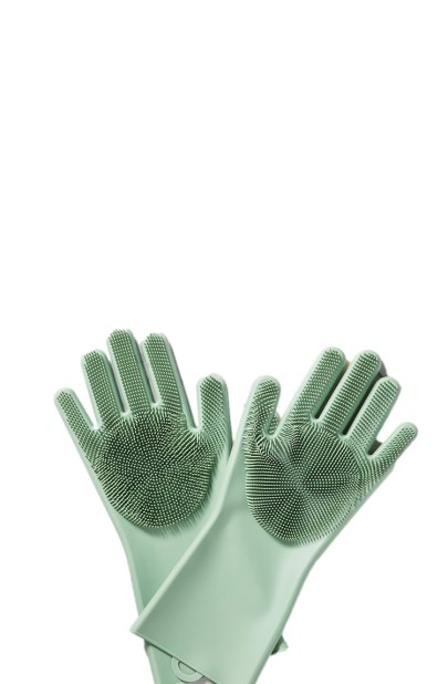 Jordan&Judy – Silicone Cleaning Gloves 1Pair Durable Silicone Dish Washing  Glove for Household Scrubber Rubber Kitchen Tool - QIMIAO