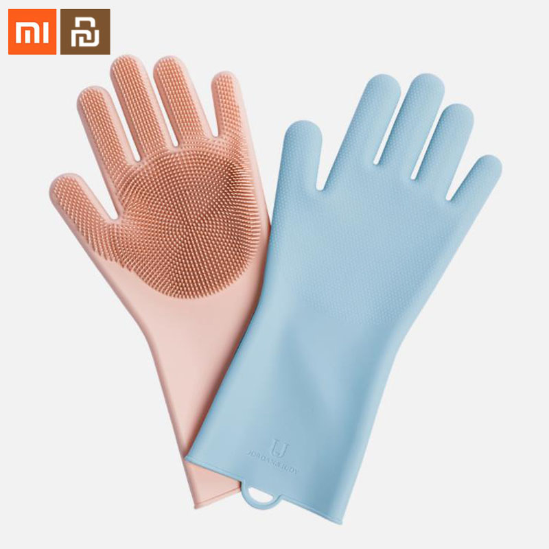 product-Jordan&Judy – Silicone Cleaning Gloves 1Pair Durable Silicone Dish Washing Glove for Household Scrubber Rubber Kitchen Tool