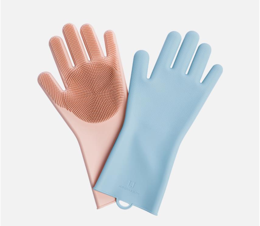 product-Jordan&Judy – Silicone Cleaning Gloves 1Pair Durable Silicone Dish Washing Glove for Household Scrubber Rubber Kitchen Tool