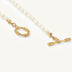 QM – Freshwater Pearls Dainty Bracelets with 18k Gold Plated Brass OT Buckle