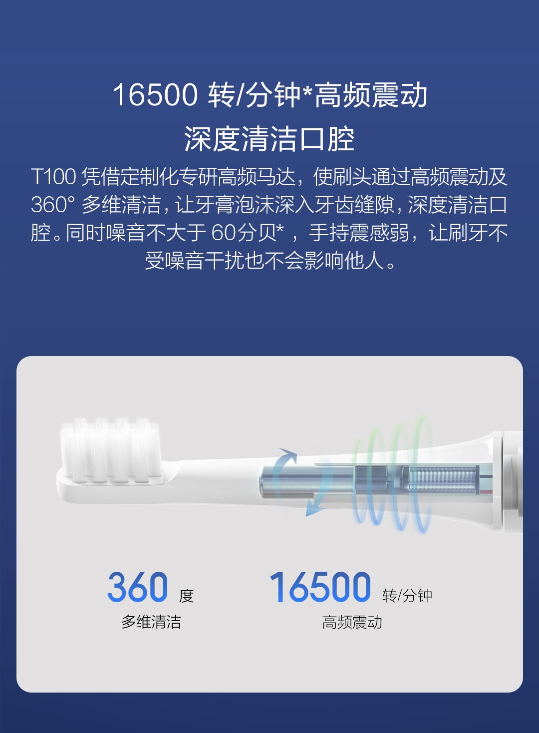 小米米家声波电动牙刷T100